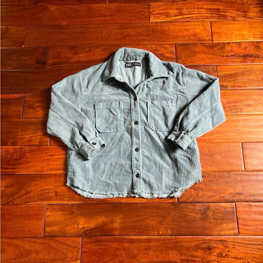 Blue Oversized Corduroy Zara Jacket